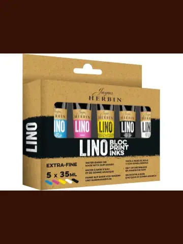 J.Herbin Extrafeine Linolfarbe, Set mit 5 Tuben à 35ml