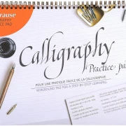 Brause Kalligrafielernblock Spiralbindung A4, 50 Blatt liniert creme 90g, FR/ENG - Creme