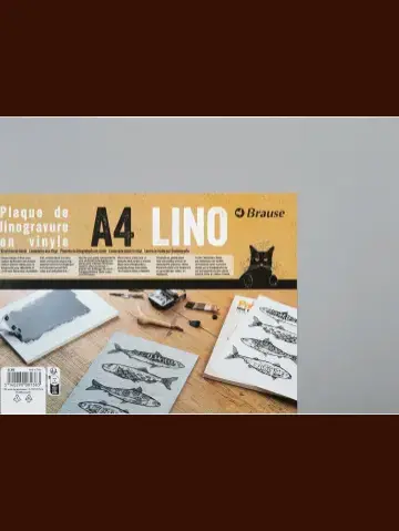 Brause Linolplatte A4 aus Vinyl - grau
