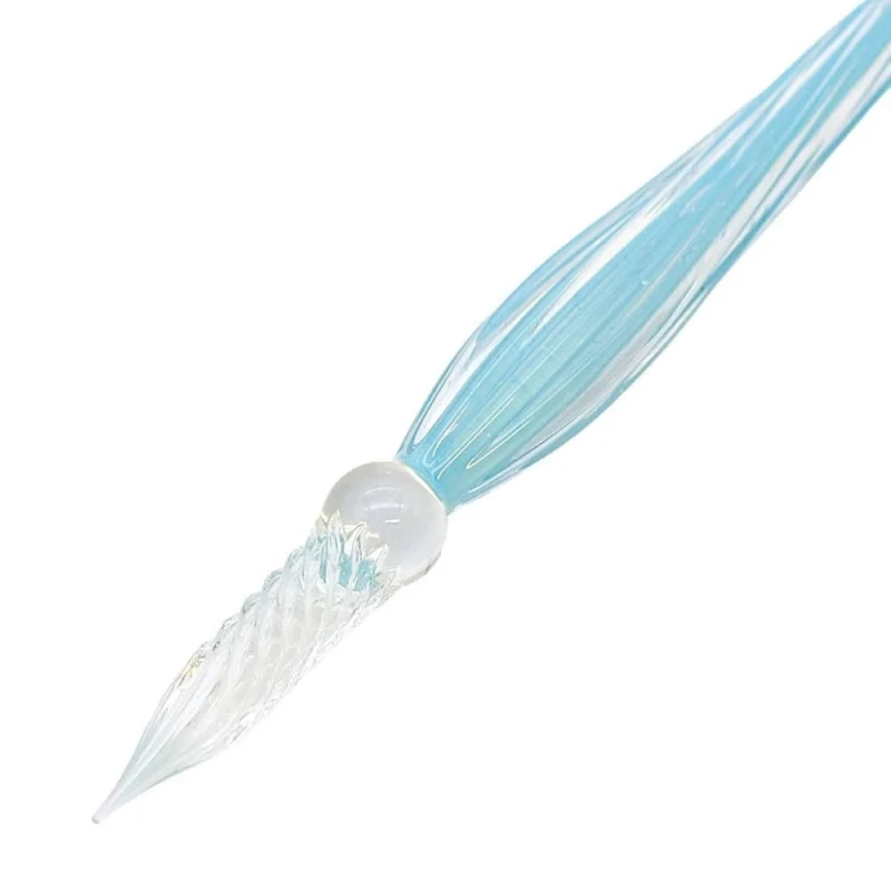 J.Herbin Gedrehte Glasfeder 18cm; Azurblau