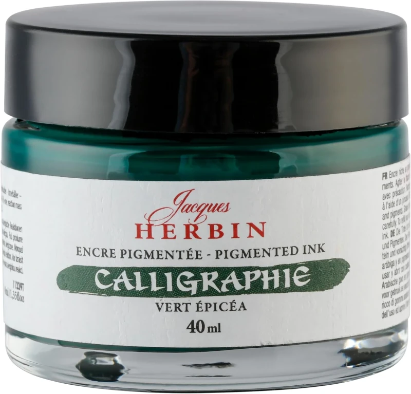J.Herbin Pigmentierte Kalligrafietine 40ml - Tannengrün