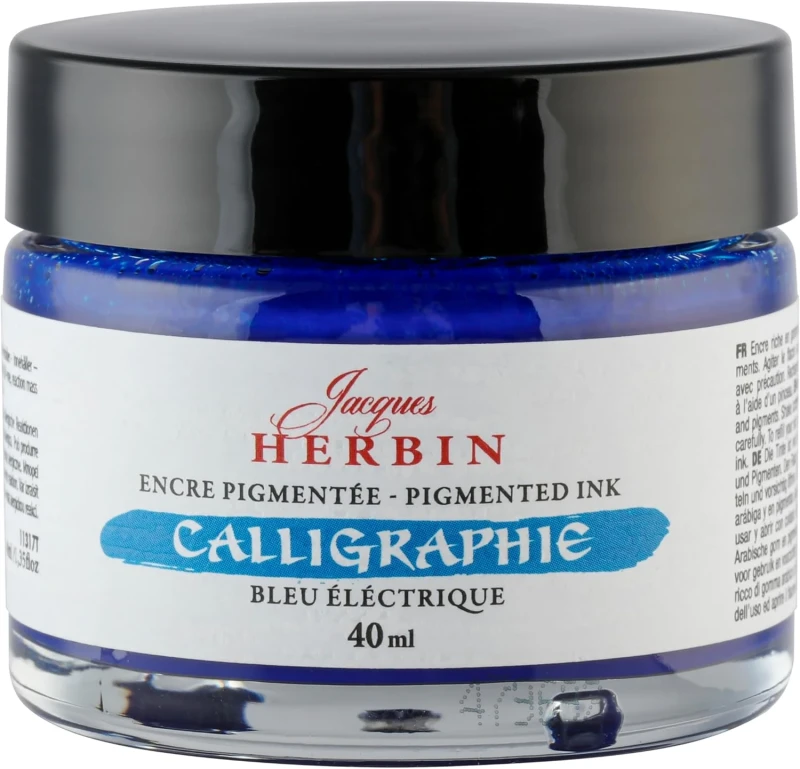 J.Herbin Pigmentierte Kalligrafietine 40ml - Elektrisches Blau