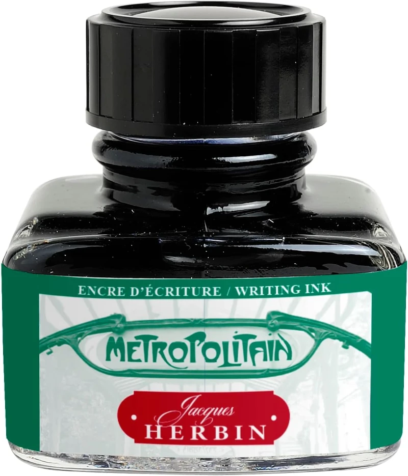 J.Herbin Schreibtinten, Les couleurs de Paris, Flakon 30ml - Dunkelgrün