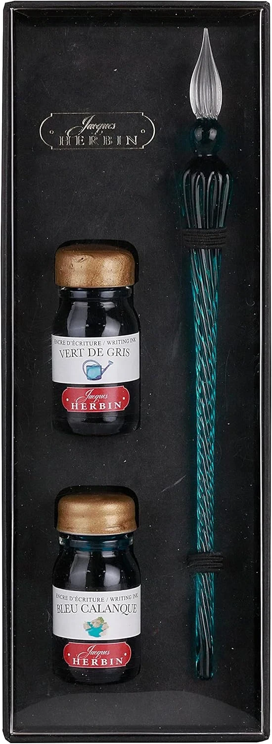 J.Herbin Tinten-und Glasfederset: Smaragd