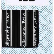 J.Herbin Packung mit 3 Filzstiften/Markern für die Kalligrafie - Schwarz